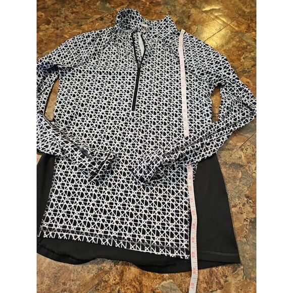Champion C9 Quarter Zip Geometric Print with Black Panels Size M thumbholes (A84 - Picture 5 of 10